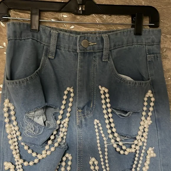 Pearl boutique grunge straight leg jean size S - Picture 3 of 7